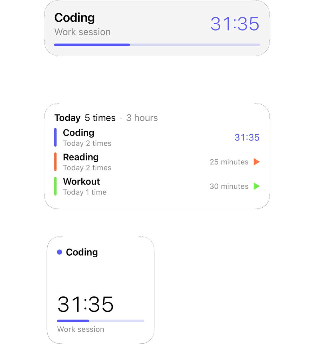 See the time left without opening the app